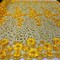1 Yard Yellow 3D Floral Beaded & Sequined Lace Fabric, Embroidered Sparkling Mesh, 52" Wide, Polyester